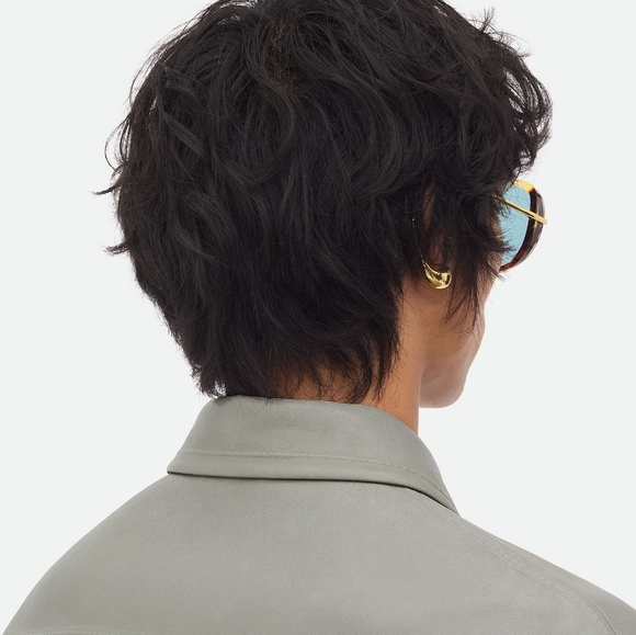 Bottega Veneta Drop Aviator Sunglasses in Black/Yellow (NEW) - Picture 7 of 16